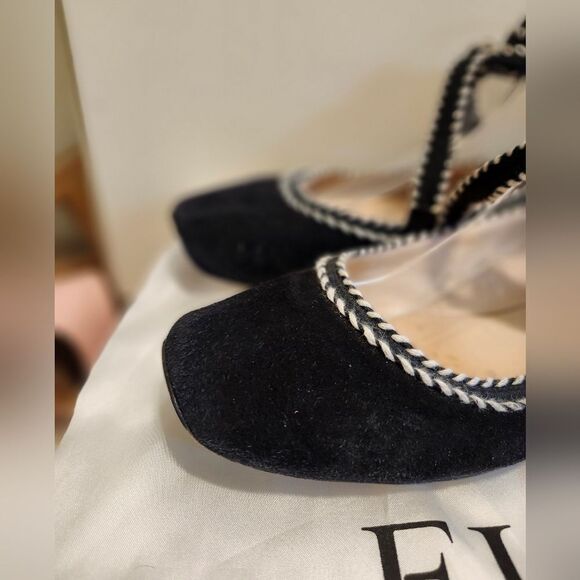 Furla "Bouganville" Blak Suede Laceup Ballet Flats Sz.7.5/38.5 Ret$295 w/Dustbag - Picture 4 of 16